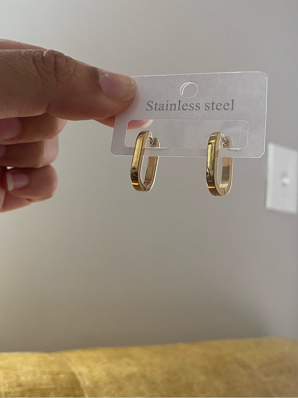 Gold Stainless Steel Hoop Earrings - Classic Everyday Huggies